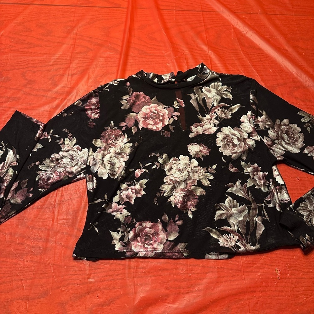 Charlotte Russe Pink Boxy Blouse with Mandarin Collar